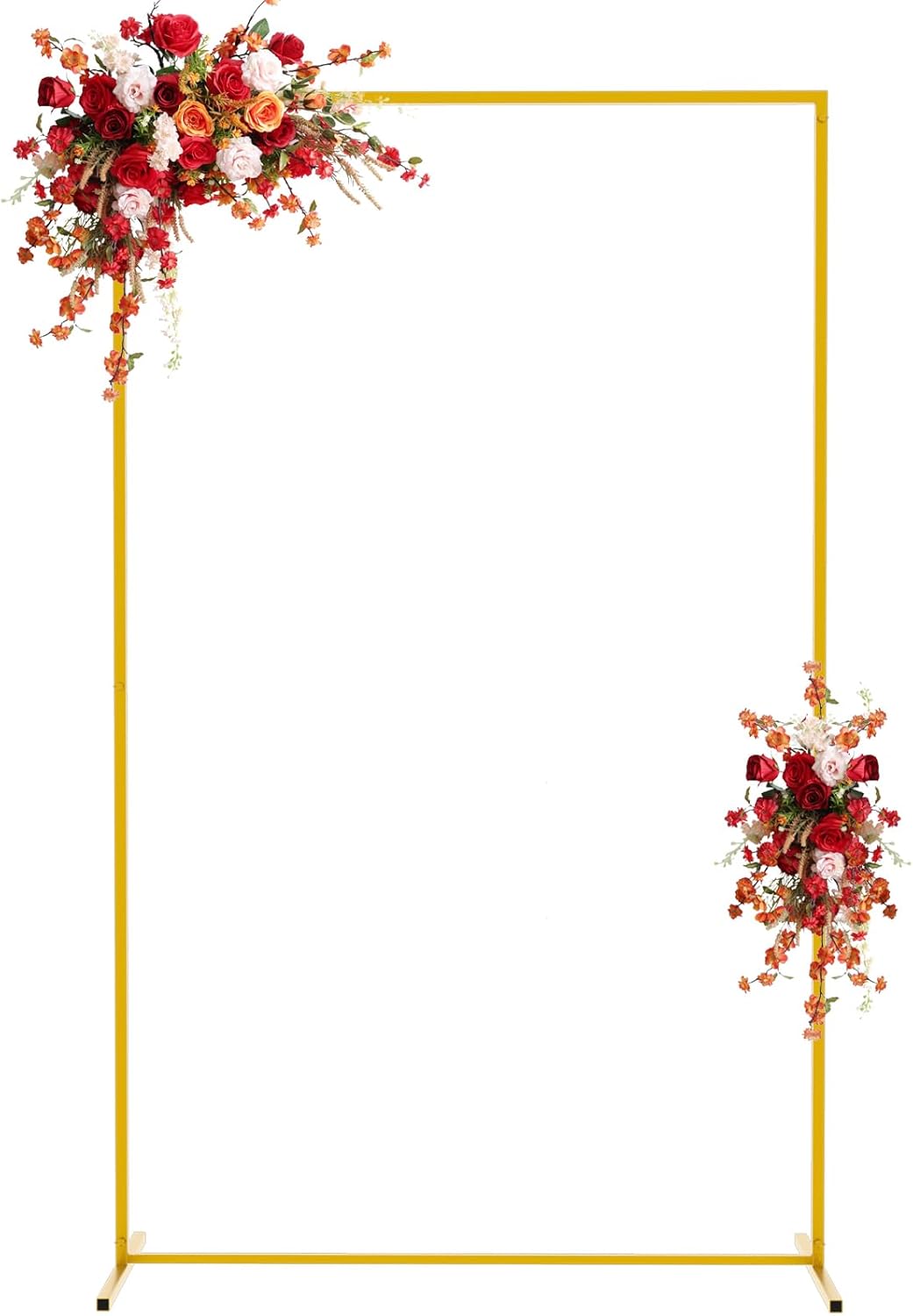 Asee'm 6.6FTx4FT Gold Wedding Arch Backdrop Stand Square Metal Rectangular Arch Frame for Ceremony