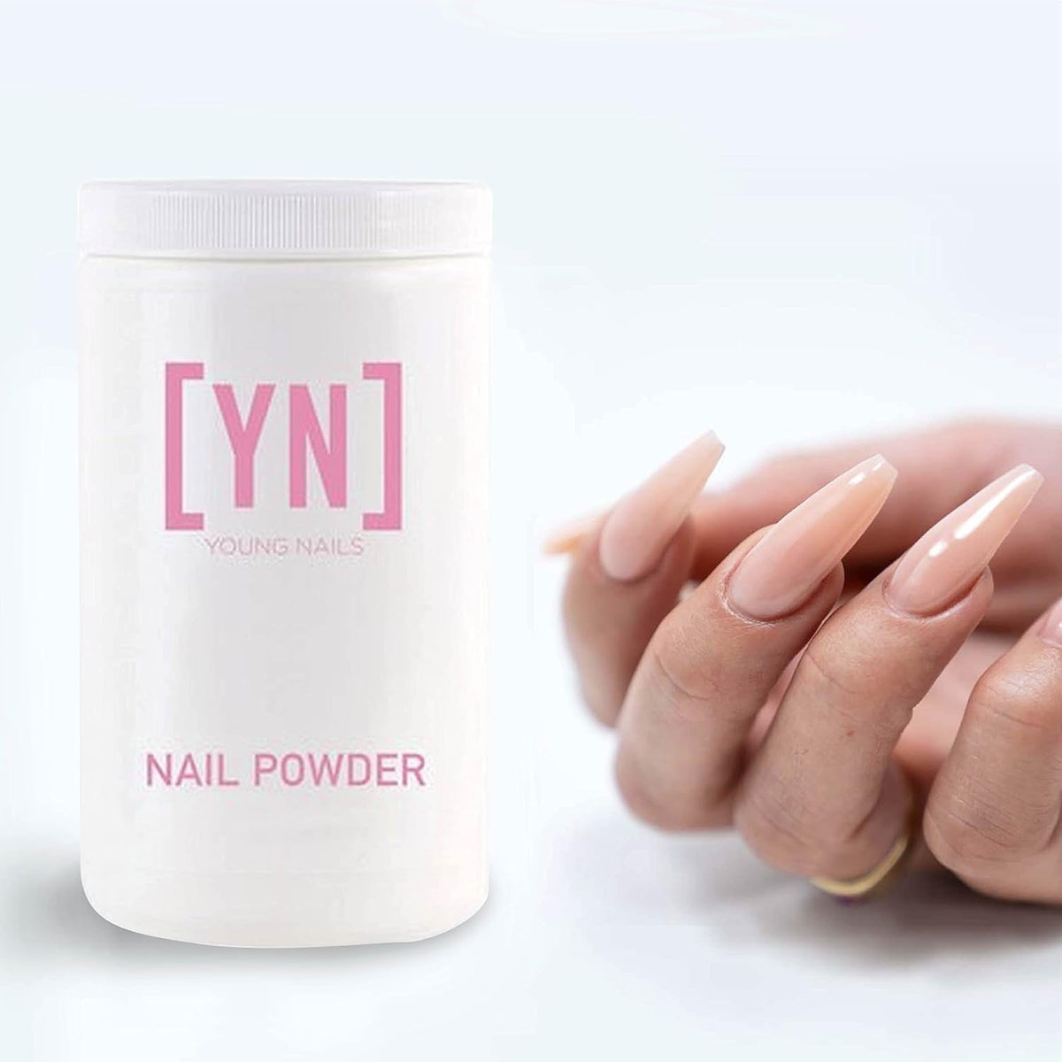 Young Nails Acrylic Cover Powder - Self-Leveling Acrylic Nail Powder, Clear Nude Pink White Acrylic