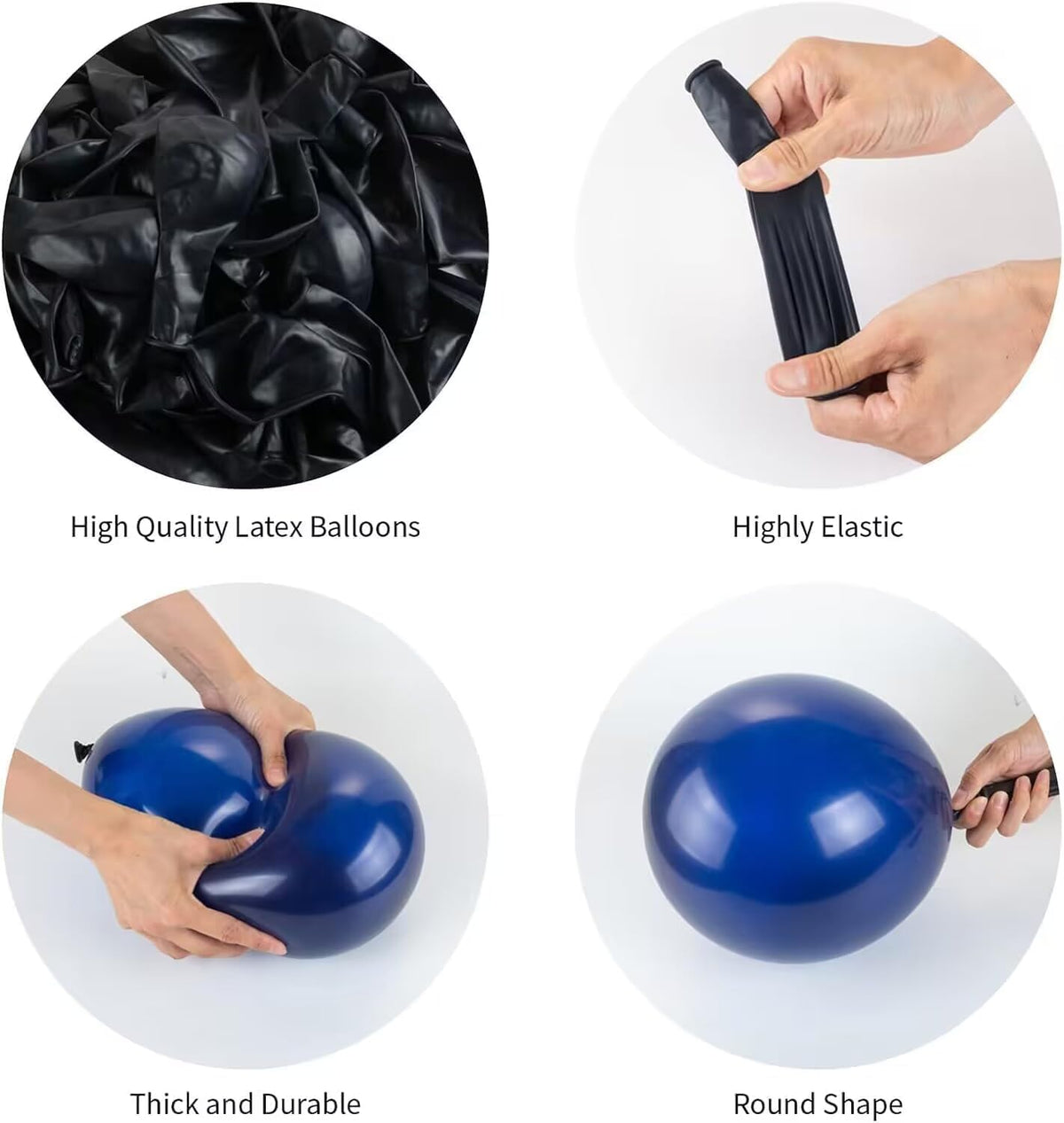 100pcs Navy Blue Balloons, Helium Quality 12 inch Dark Blue Latex Party Balloons for Birthday