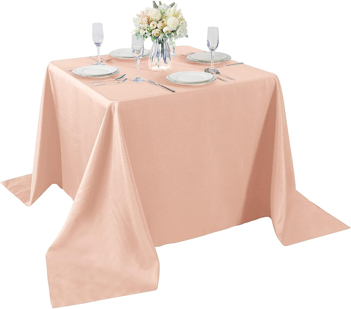 Cupuamon Square Tablecloth 90x90 inch Washable Polyester Fabric Table Cloth for Wedding Party