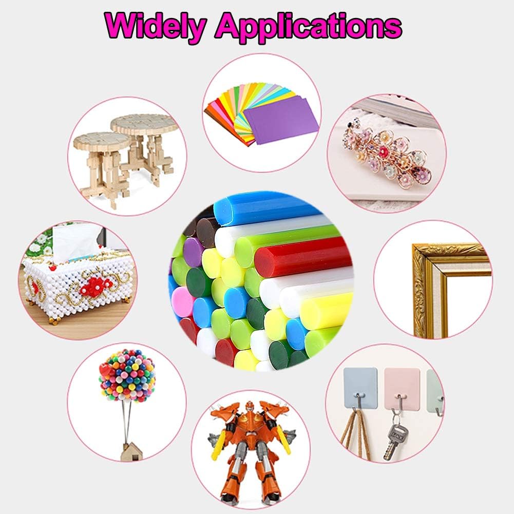 Ewparts Opaque Colored Hot Glue Sticks for Hot Glue Gun Mini Hot Melt Glue Sticks Bulk 14 Color