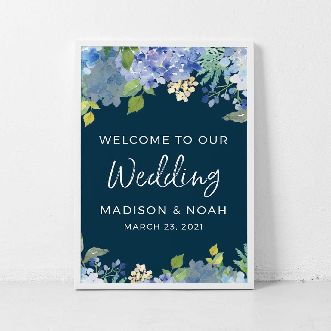Andaz Press Personalized Extra Large Wedding Easel Board Party Sign, 12x18-inch, Baby Blue