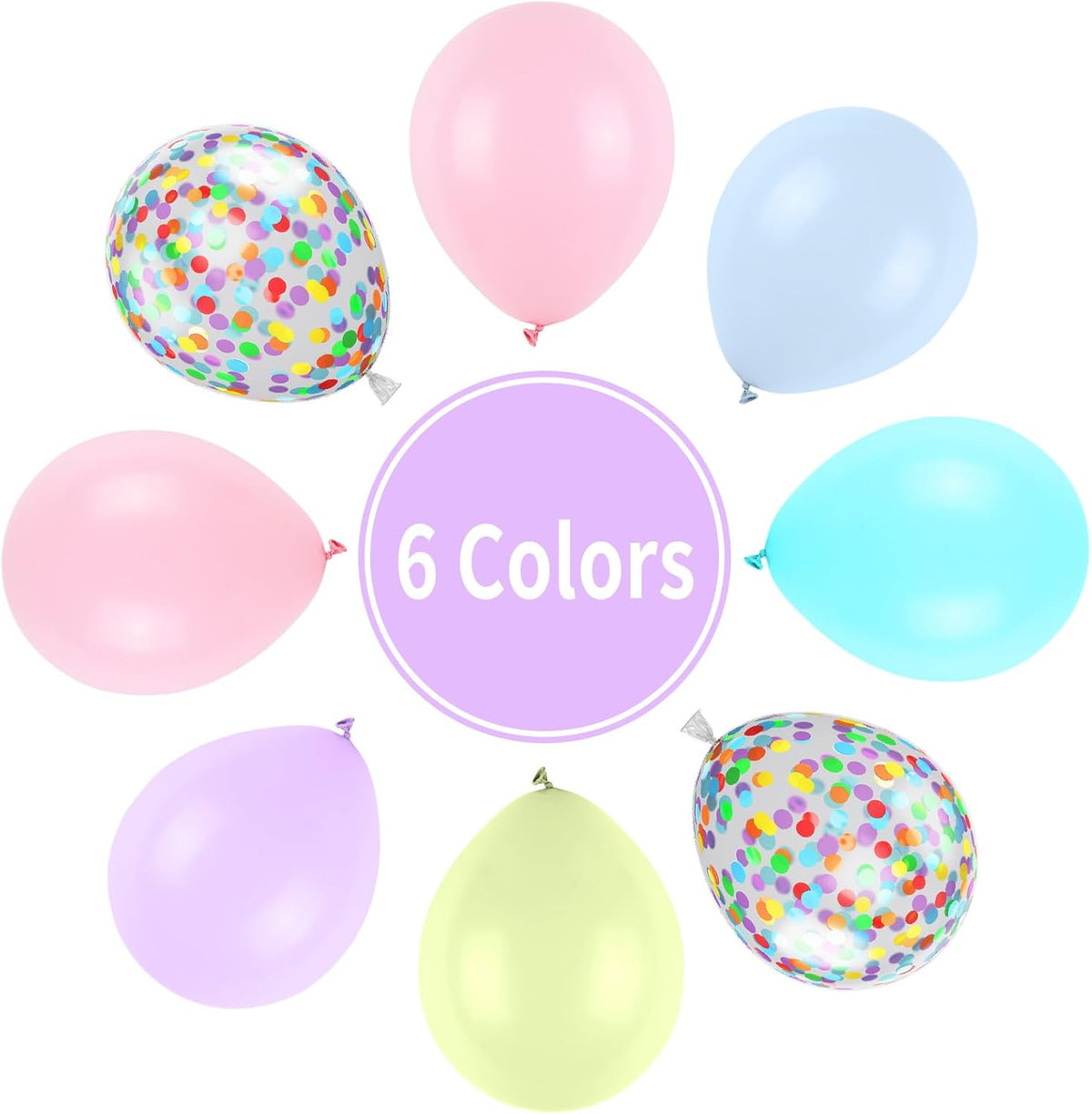 Pastel Balloons, Multicolor Macaron Balloons Colorful Latex Party Balloon, Baby Pink Blue Purple