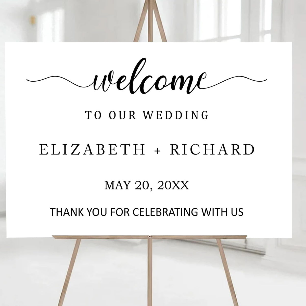 Personalized Wedding Welcome Sign Template, Editable Printable Minimalist Design, Modern Ceremony