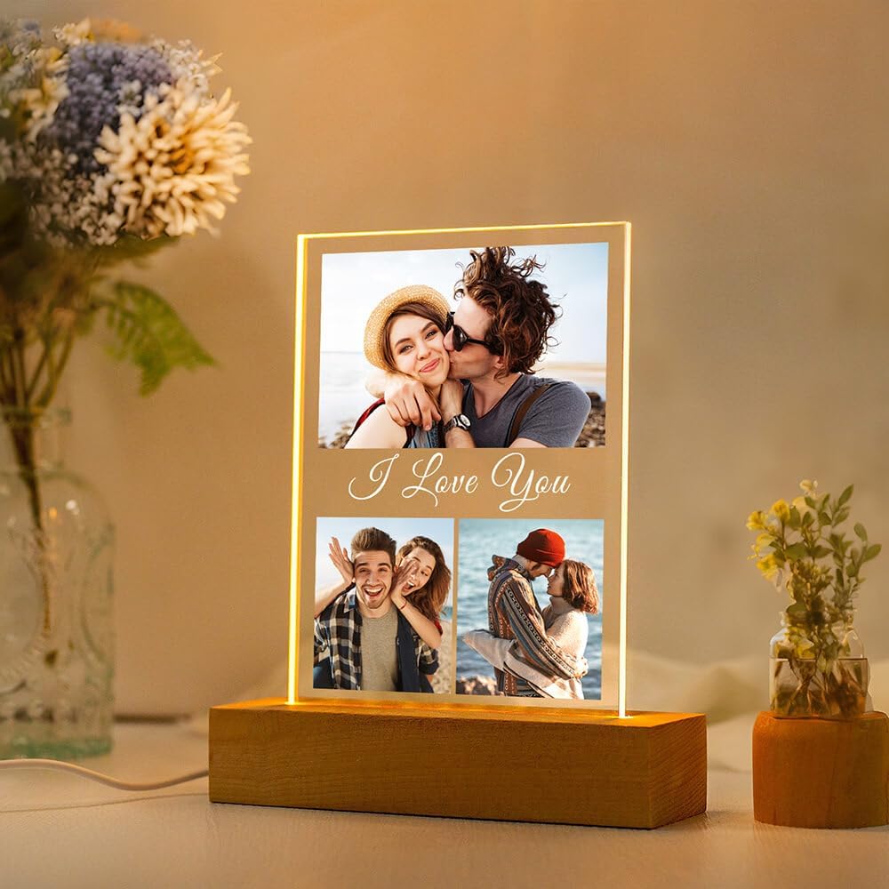 Personalized Anniversary Couple Gifts for Women & Men, Custom Picture Frames with Photo