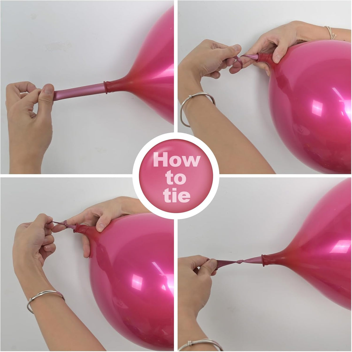 Chrome Hot Pink Balloons, 50 PCS 10 Inch Double Stuffed Metallic Hot Pink Balloons, Shiny Thick