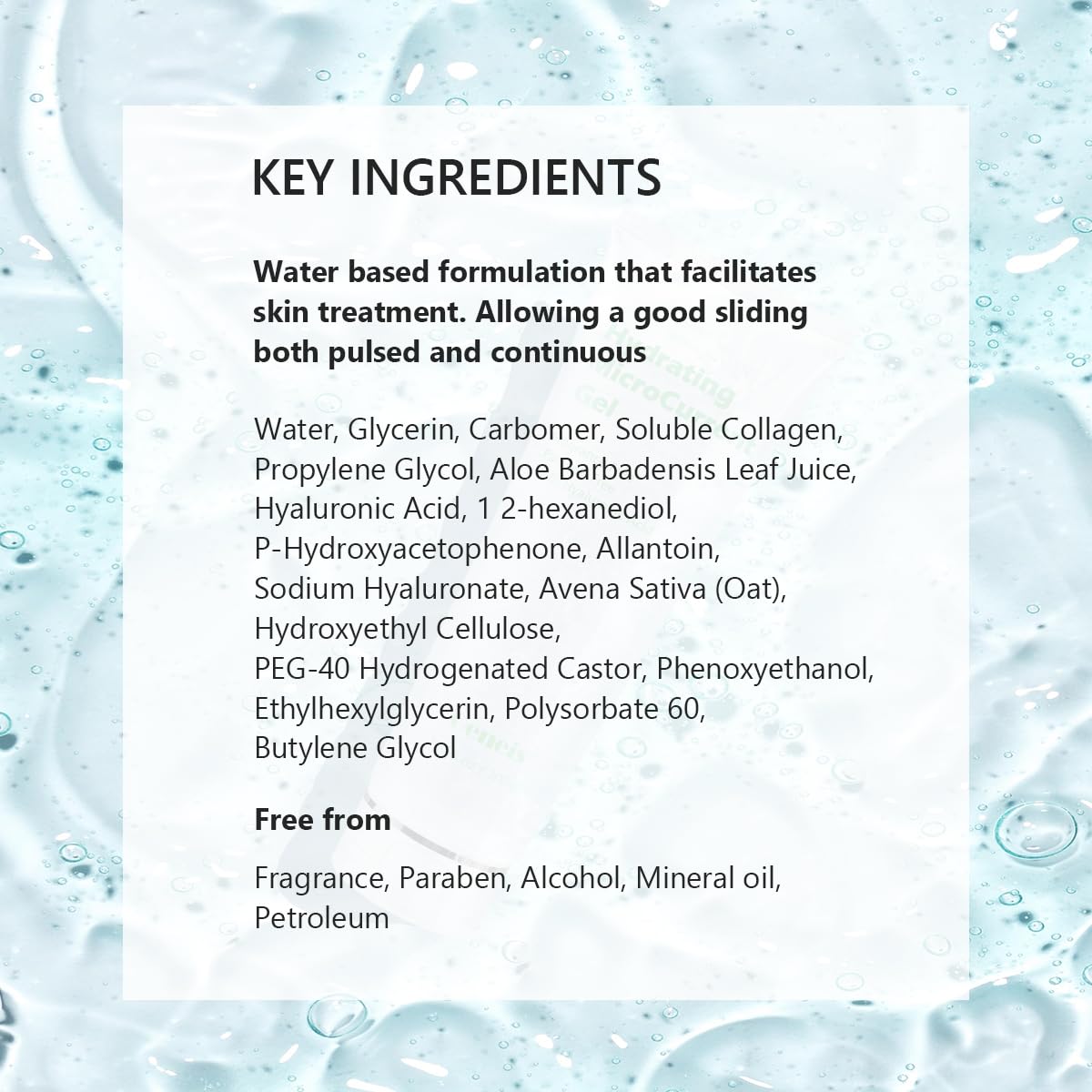Hydrating Microcurrent Conductive Gel, Fragrance-Free, Paraben-Free, Gel Primer with Hyaluronic