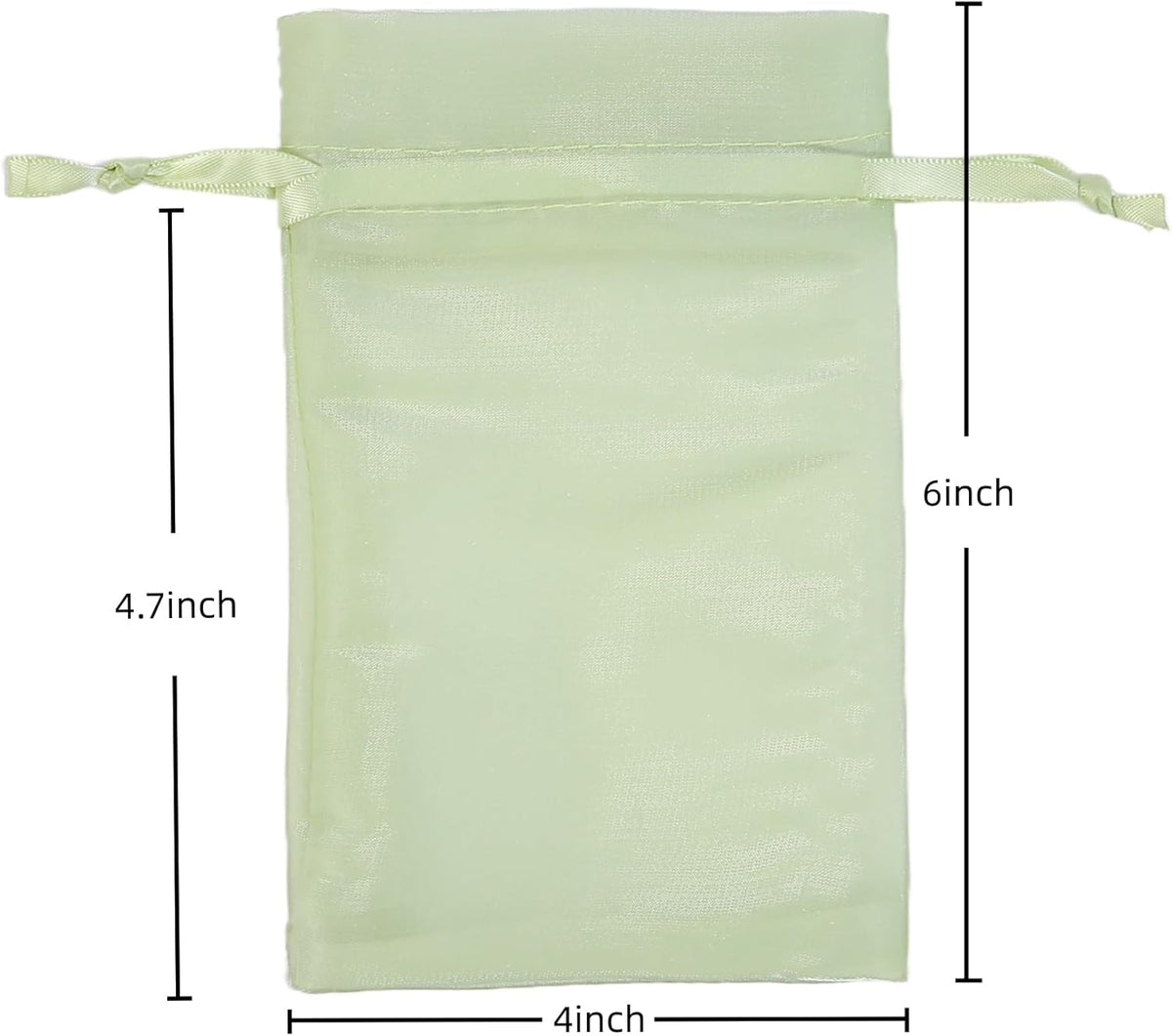 20 Pcs Light Green Small Organza Bags 4X6 inch for Wedding Favors with Drawstring, Mini Mesh Gift