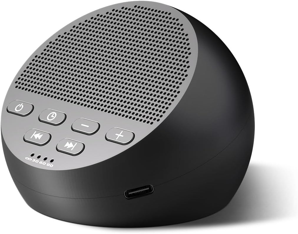 Sound Machine Portable Rechargeable White Noise Machine with 30 Soothing Sounds for Baby Kids