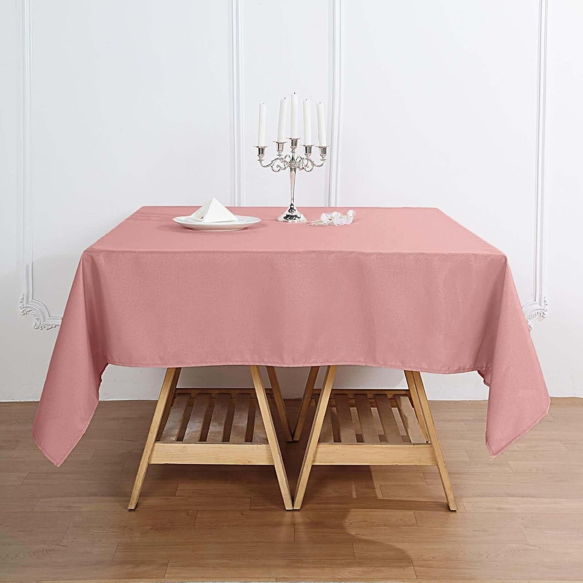 Efavormart 70" Square Linens Dusty Rose Wholesale Linens Polyester Square Linen Tablecloth for