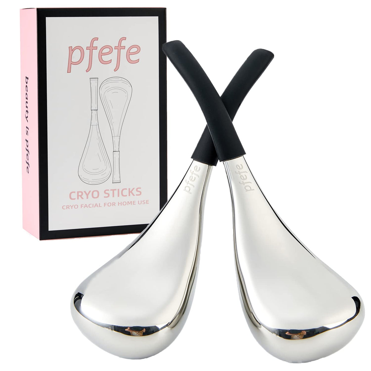 Ice Globes Facial Skin Care Tools for Women Face Eyes, Stainless Steel Face Beauty Cryo Sticks for