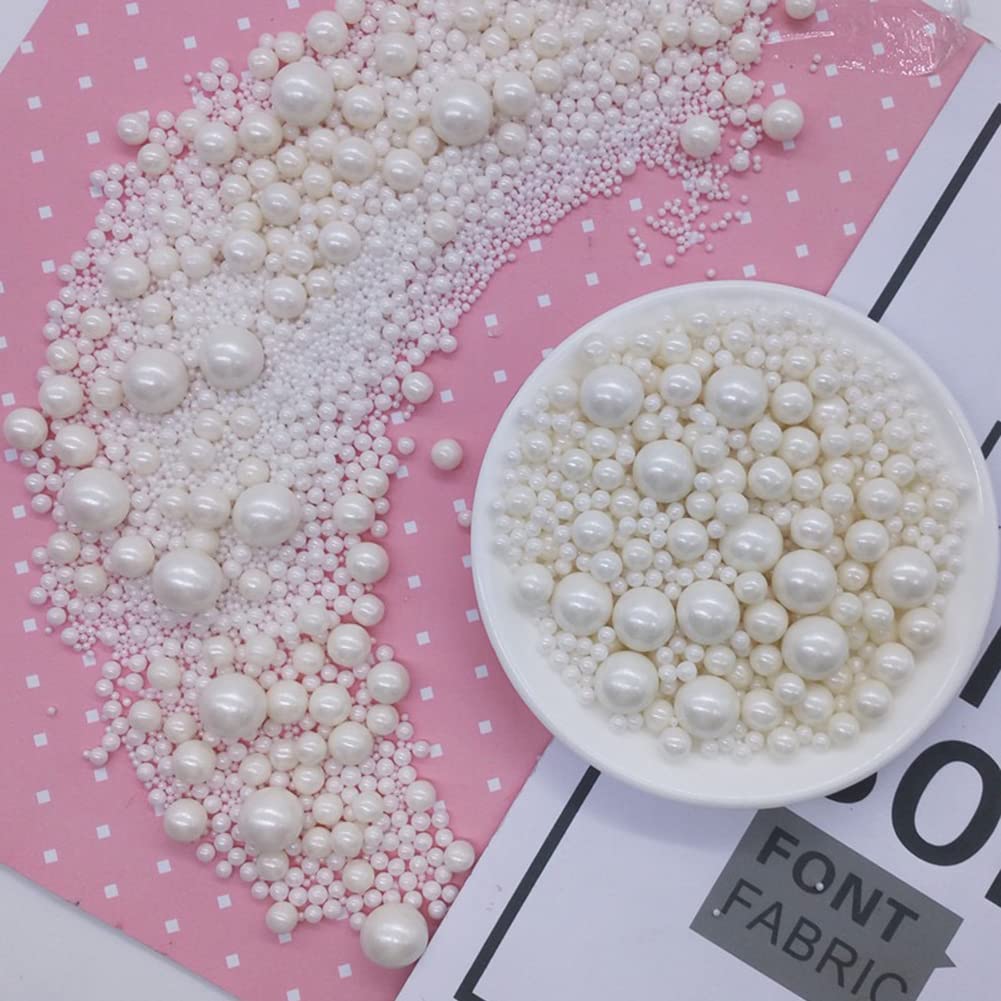 Edible White Sugar Pearls Candy Sprinkles 120G/ 4.23Ounce Baking Cake Sprinkles Cupcake and Cake