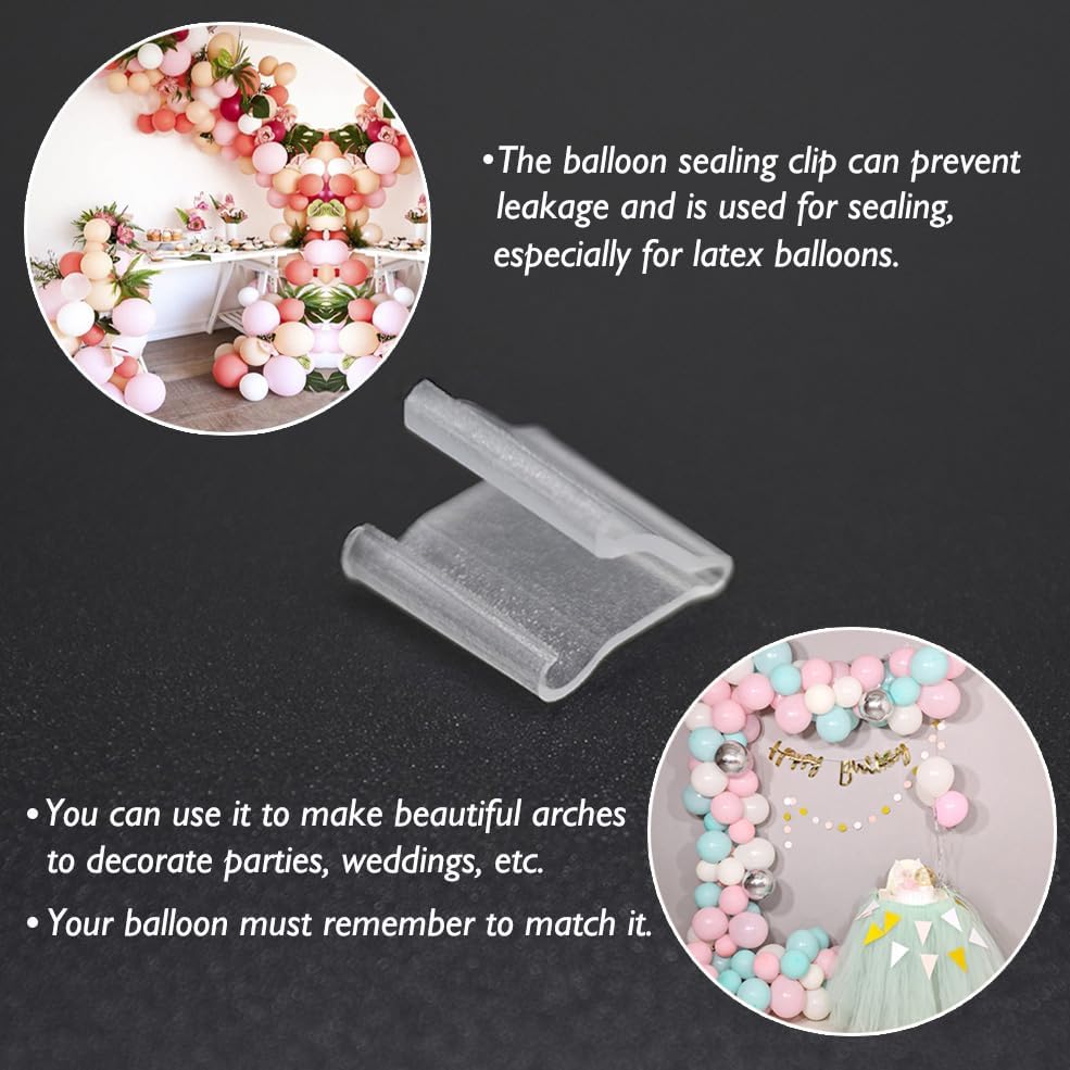 AKOAK 100 Pcs Useful "V" Shaped Balloon Seal Clip Transparent Balloon Button