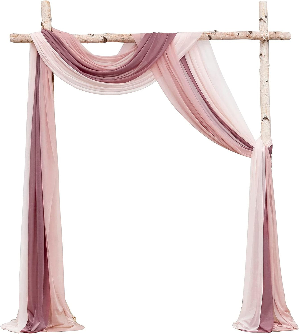 Floroom Wedding Arch Draping Fabric 3 Panels 20Ft Chiffon Fabric Drapes Arbor Drapery Wedding