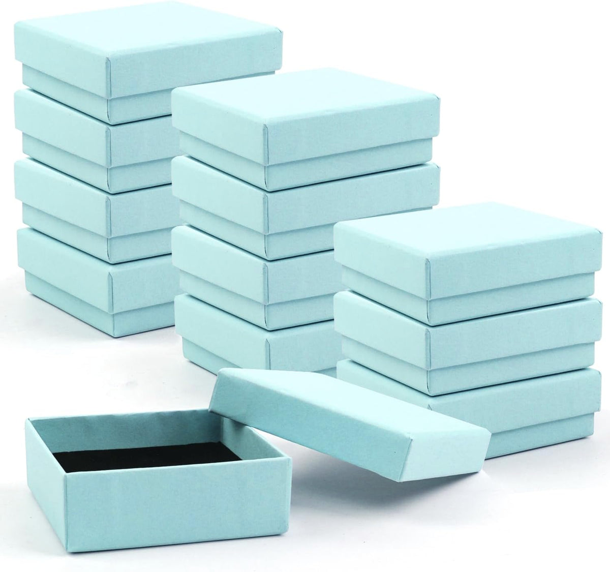 Gift Box Necklace Earring Ring Box Gift Box,12 Pieces Square Cardboard Jewelry Gift Boxes,Cotton