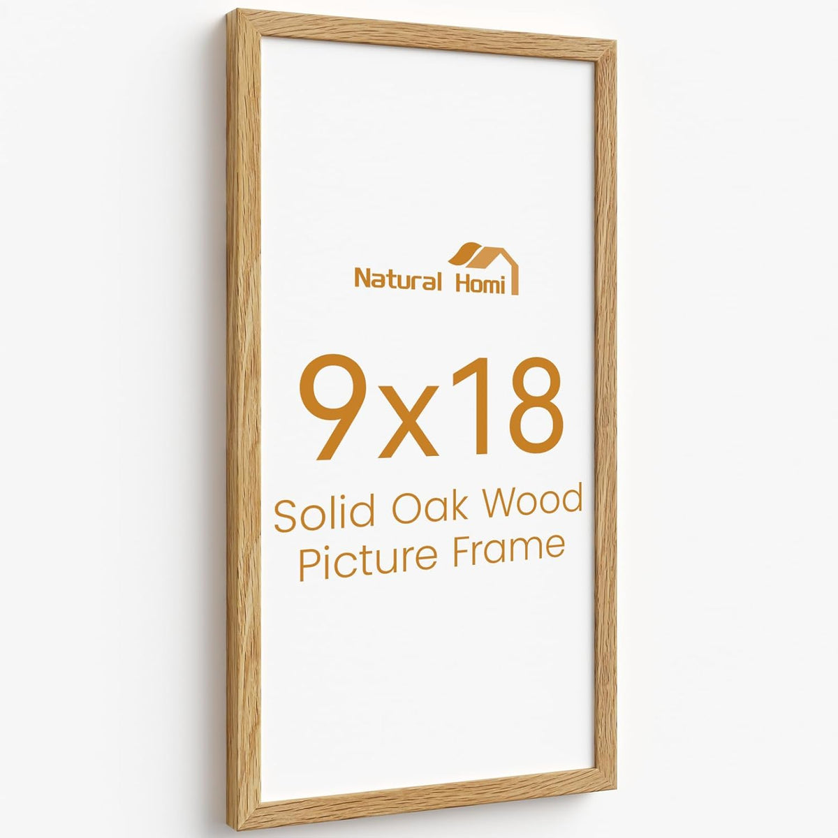 9x18 Picture Frame Oak Wood,9"x18" Natural Oak Color Wooden Frames with Tempered Glass,18x9 inch