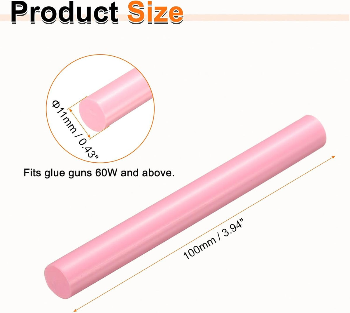 HARFINGTON 10pcs Hot Glue Sticks 0.43" Dia x 3.94" Long EVA Mini Hot Melt Adhesive Glue Stick for