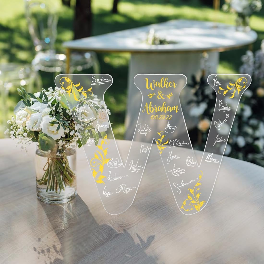 Personalized Wedding Guest Book Sign Custom Letter Name Date Rustic Wedding Guest Book Alternative