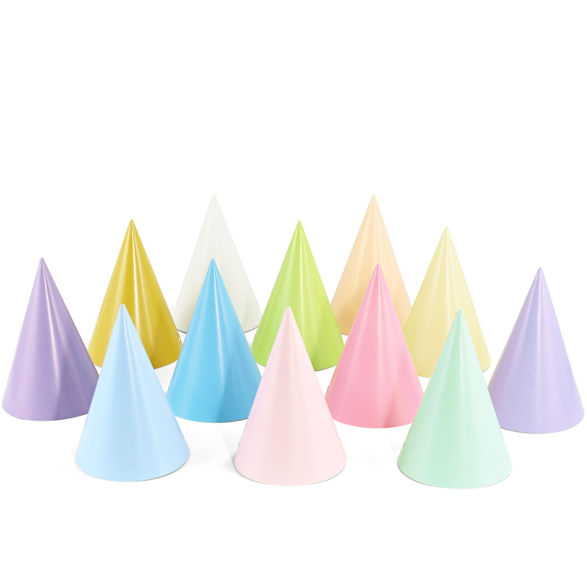 CANREVEL 24 PCS Pre-Assembled Party Hats for Adults and Kids, Pastel