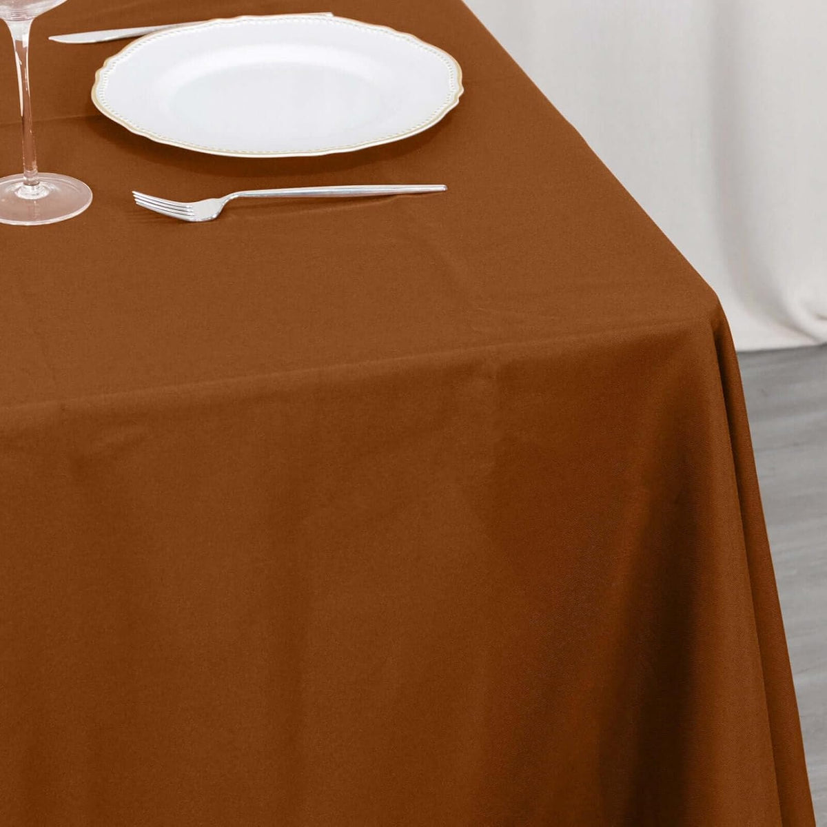Efavormart 70" Square Linens Cinnamon Brown Wholesale Linens Polyester Square Linen Tablecloth for
