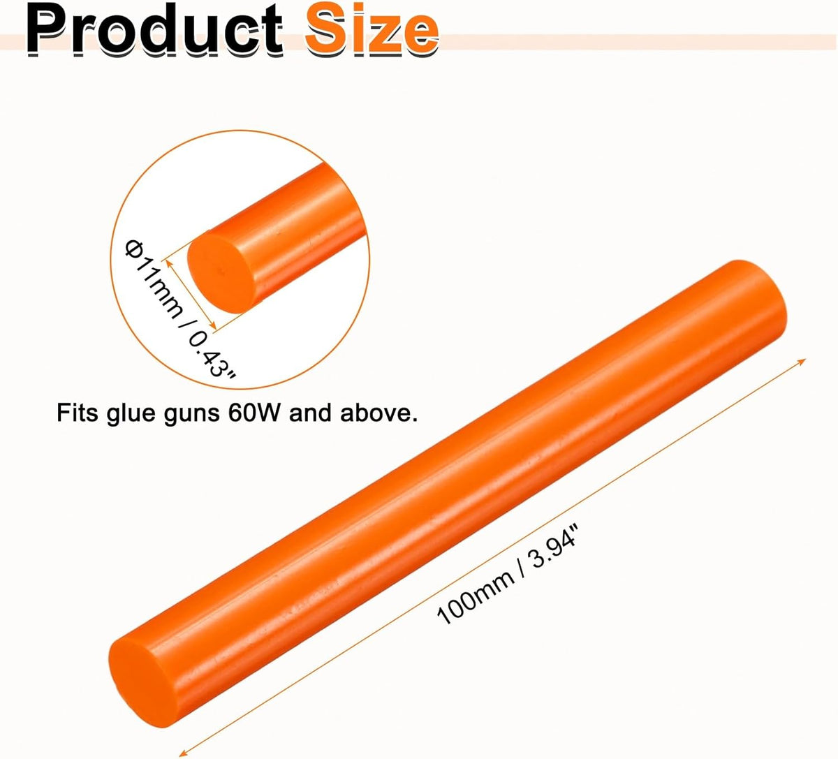 HARFINGTON 10pcs Hot Glue Sticks 0.43" Dia x 3.94" Long EVA Mini Hot Melt Adhesive Glue Stick for