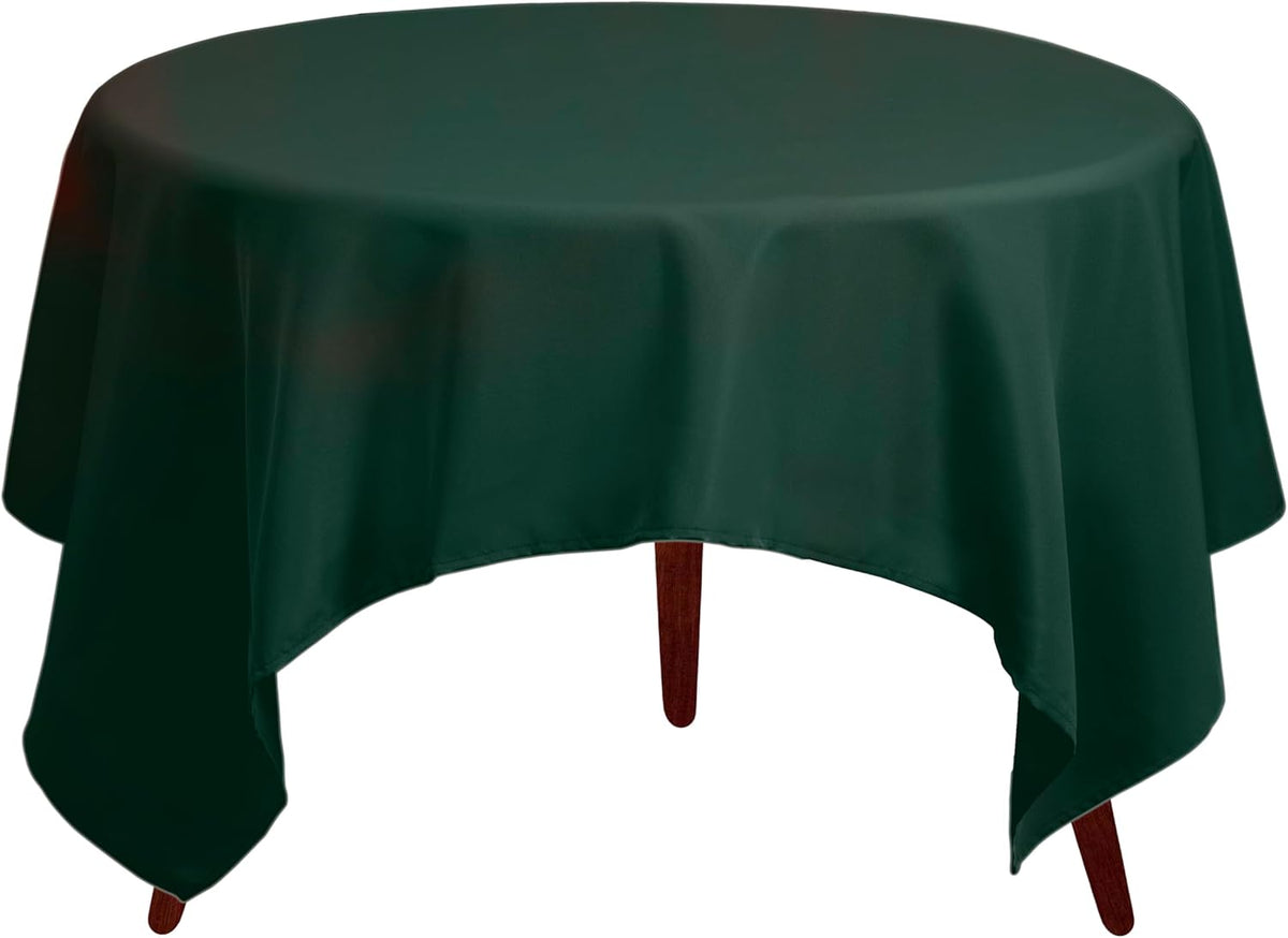 Gee Di Moda Square Tablecloth - 85 x 85 Inch Hunter Green Table Cloth for Large Square or Round