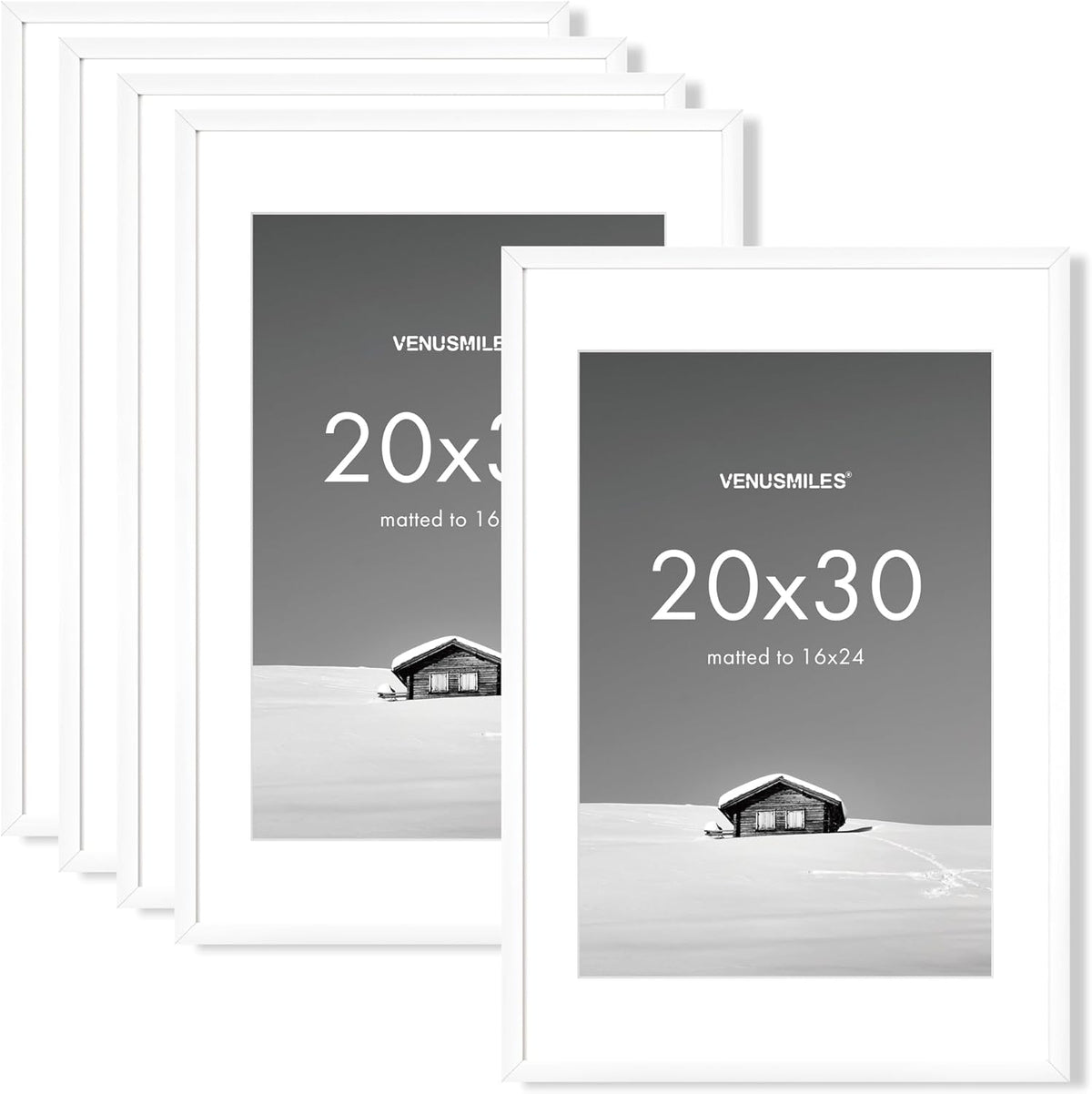 20x30 inch Picture Frame, 20x30 Photo Frames with 16x24 Removable Mat - High Definition Plexiglass