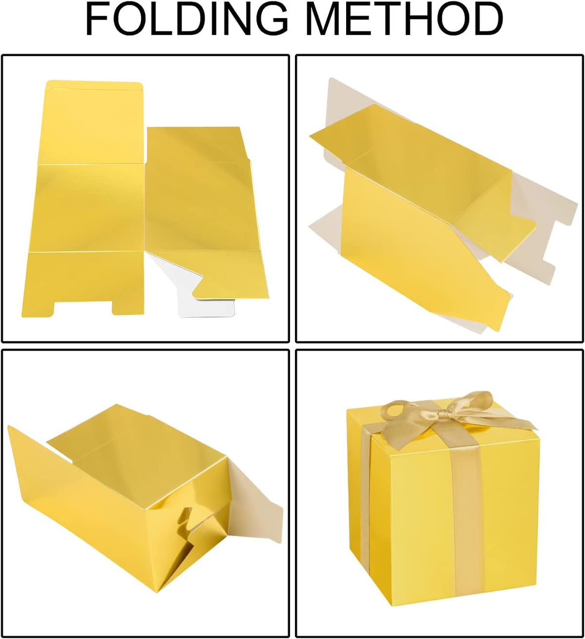 COTOPHER Small Gift Boxes 25 Pack 6x6x6 inches Gold Gift Boxes with Lids for Gifts, Crafting