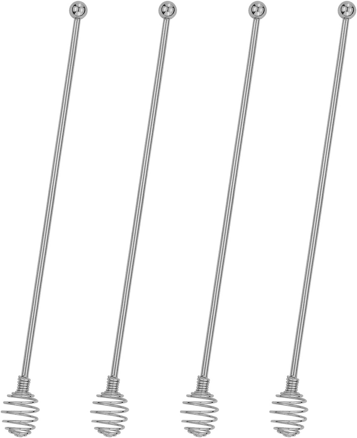 Coffee Stir Sticks,BURLIHOME Stainless Steel Swizzle Sticks 4Pcs Reusable Beverage Stirrers with
