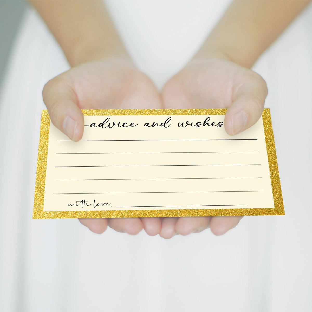 White Gold Advice and Wishes Card, Advice Cards for The Bride and Groom, Bridal Shower,Wedding or
