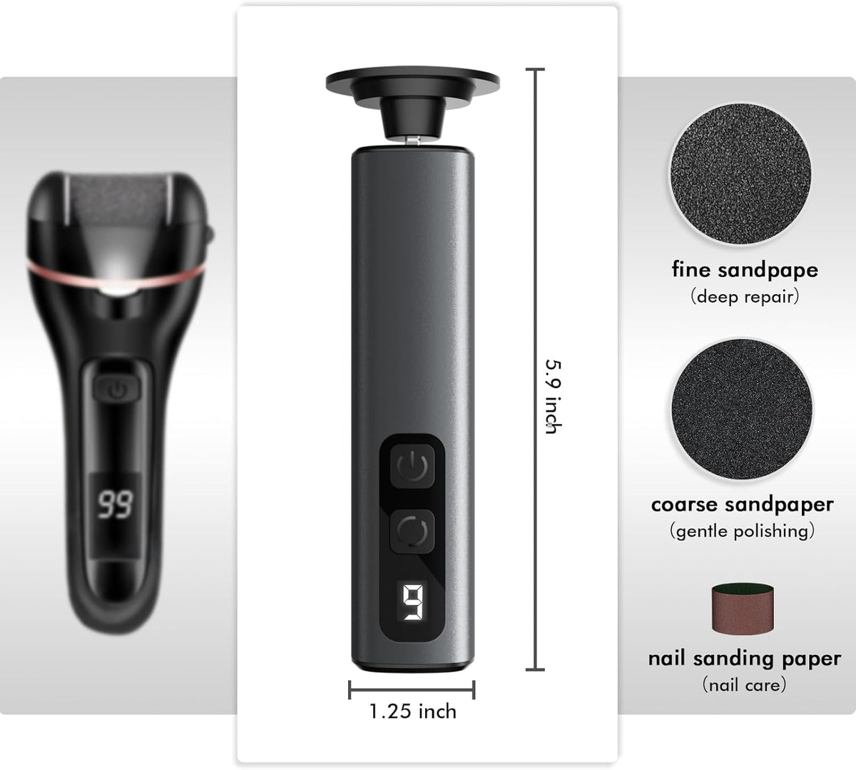Electric Callus Remover for Feet,Professional Foot File Scraper with 9 Adjustable