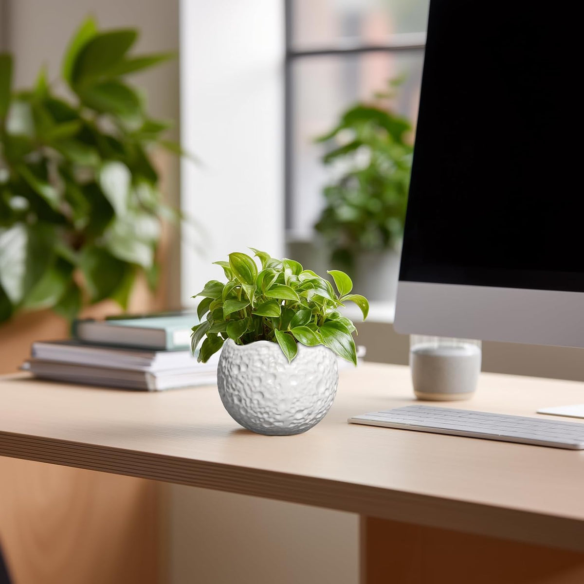 4 inch Plant Pots - Ceramic Pots for Plants with Drainage Hole, Small Planter for Indoor Outdoor
