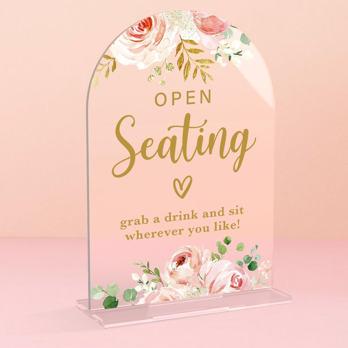 Acrylic Wedding Signs, Bridal Shower Decorations, Open Seating Signs for Reception, Modern