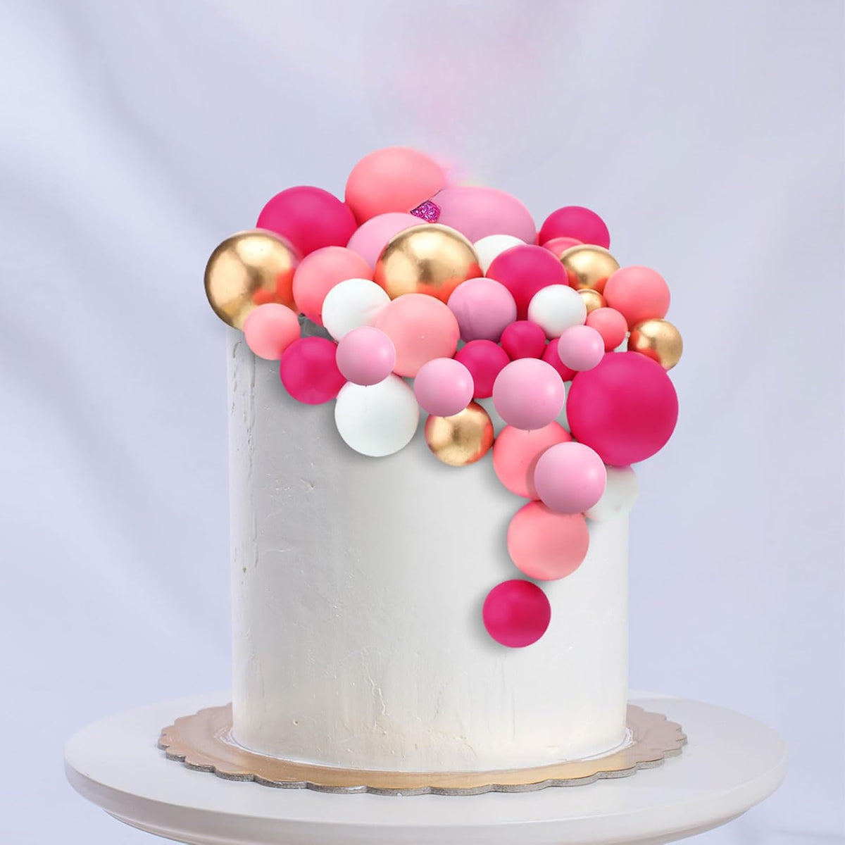 108 Pcs Balls Cake Topper DIY Cupcake Insert Foam Balloons for Cake Baking Wedding Anniversary