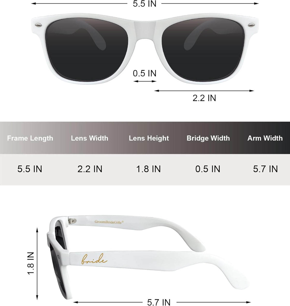 Bride and Groom Polarized Sunglasses for Wedding – UV400 Protection, Lightweight & Stylish Couple