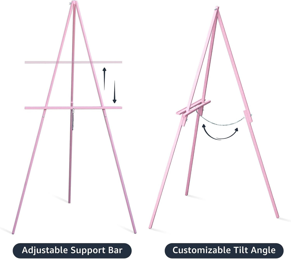 NianFeng Wooden Easel Stand for Sign, Easel Display Stand Floor for Wedding Sign with Adjustable