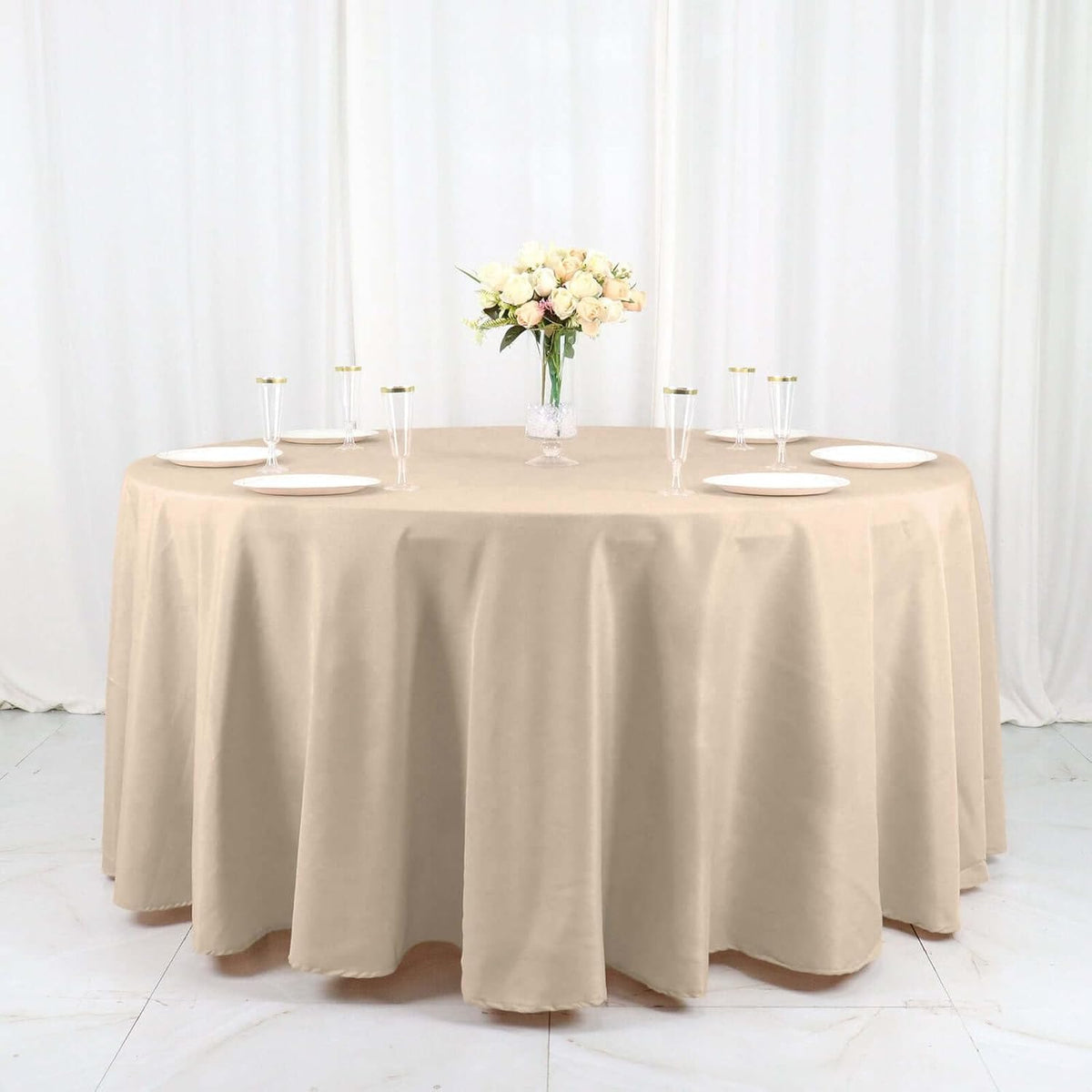 Efavormart Round Tablecloth, 120 Inch Stain & Wrinkle Resistant Washable Table Cloth, Decorative