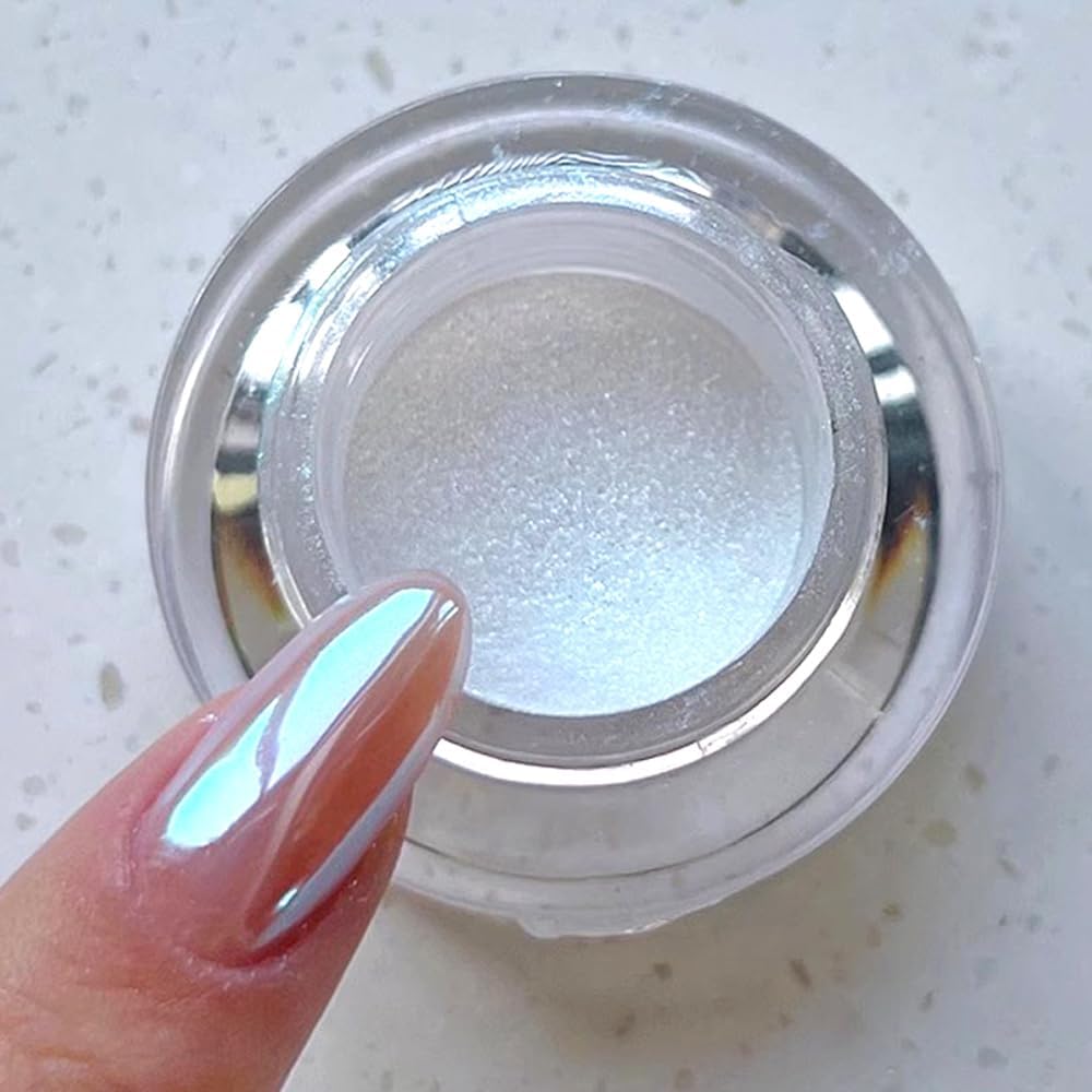 Pretty Diva Moonlight Chrome Nail Powder, Glossy Aurora Mermaid Unicorn Chrome Powder for Nails