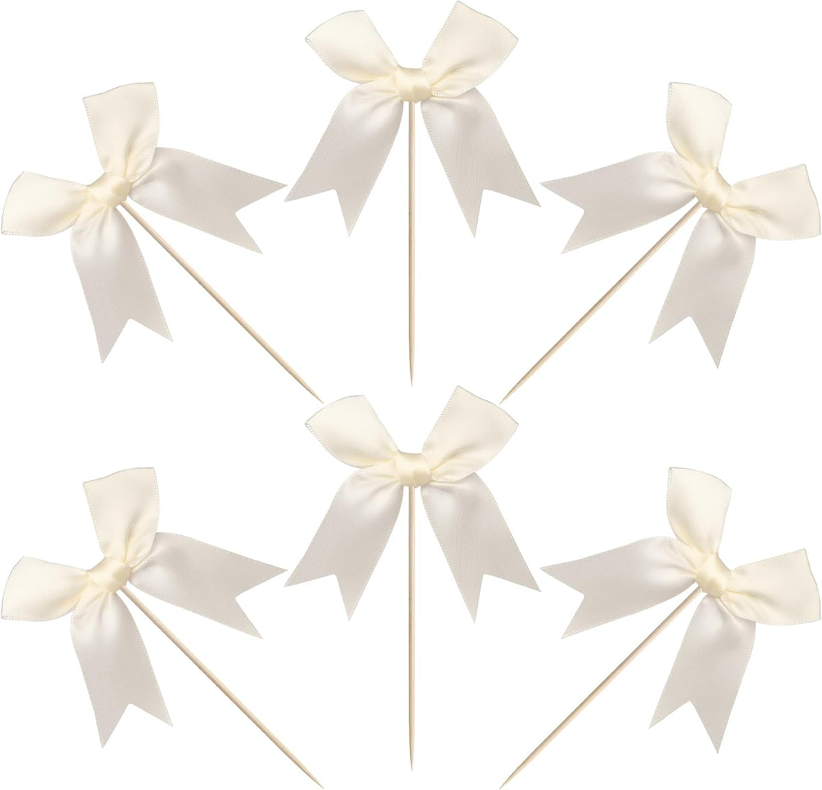 24 PCS Bow Cupcake Toppers Bowknot Coquette Bow Girls Birthday Cake Decorations Bow Cake Toppers