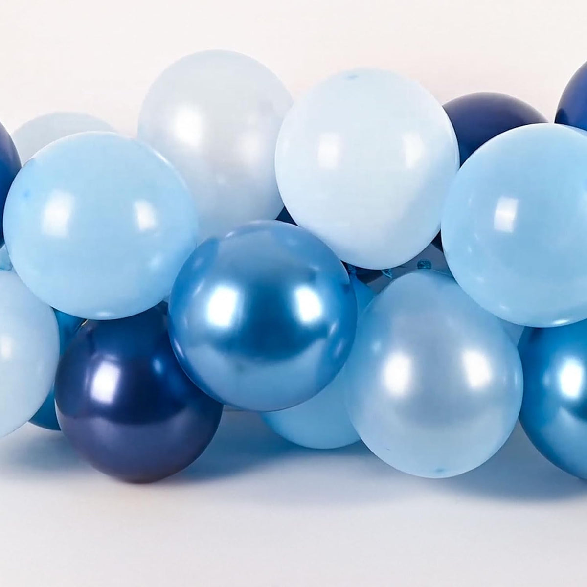 Blue Balloon Set, 60 Packs 12 Inches Metallic Balloons Pearl Macaron Baby Blue Balloon Light Blue