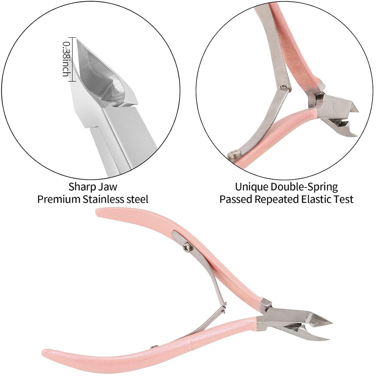 YINYIN Professional Stainless Steel Cuticle Trimmer with Pusher and Cutter - Durable Pedicure