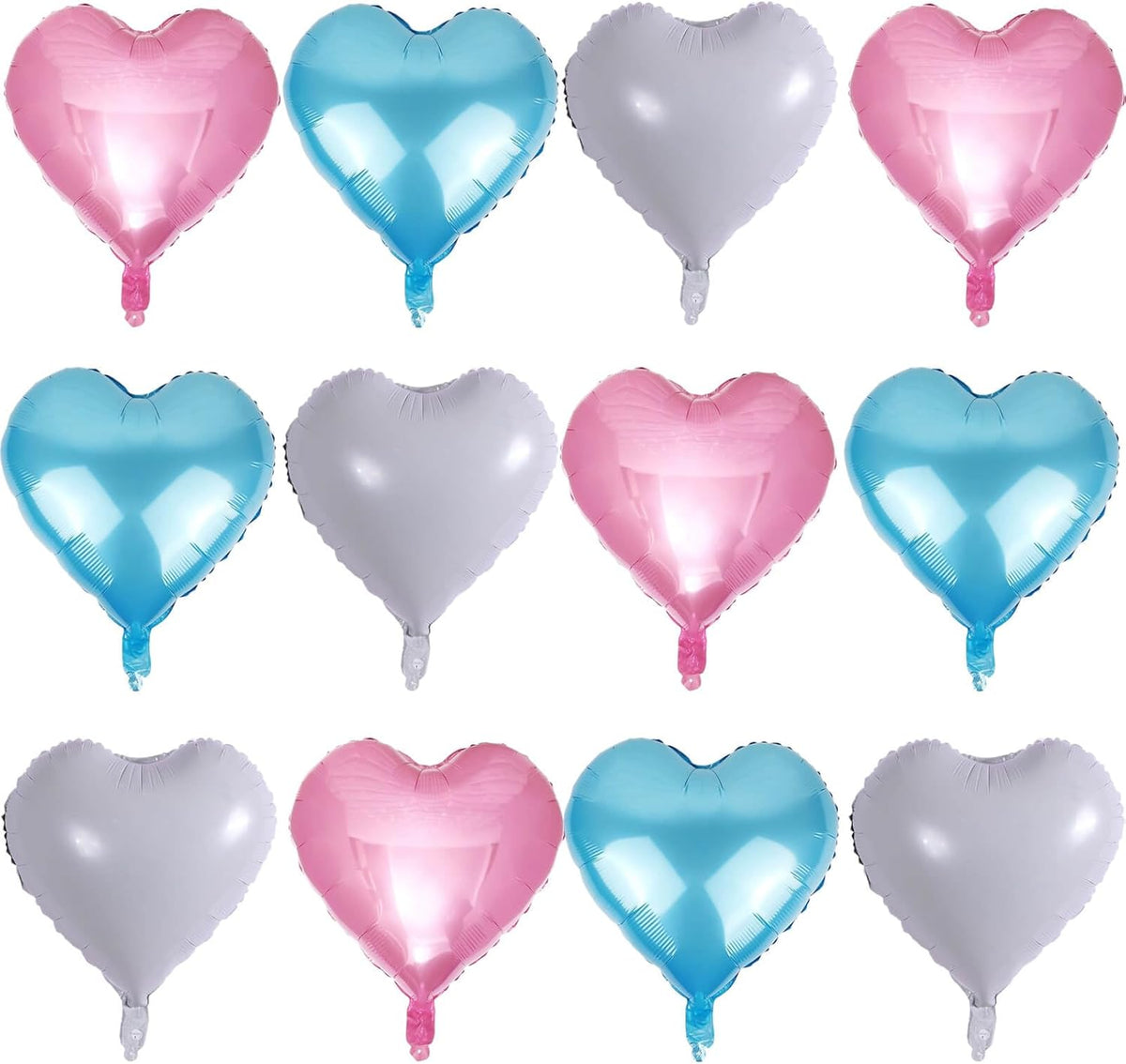 Pink Heart Shaped balloons Pack of 12,18 Inch Love Valentine Balloons Blue Heart Romantic Balloons