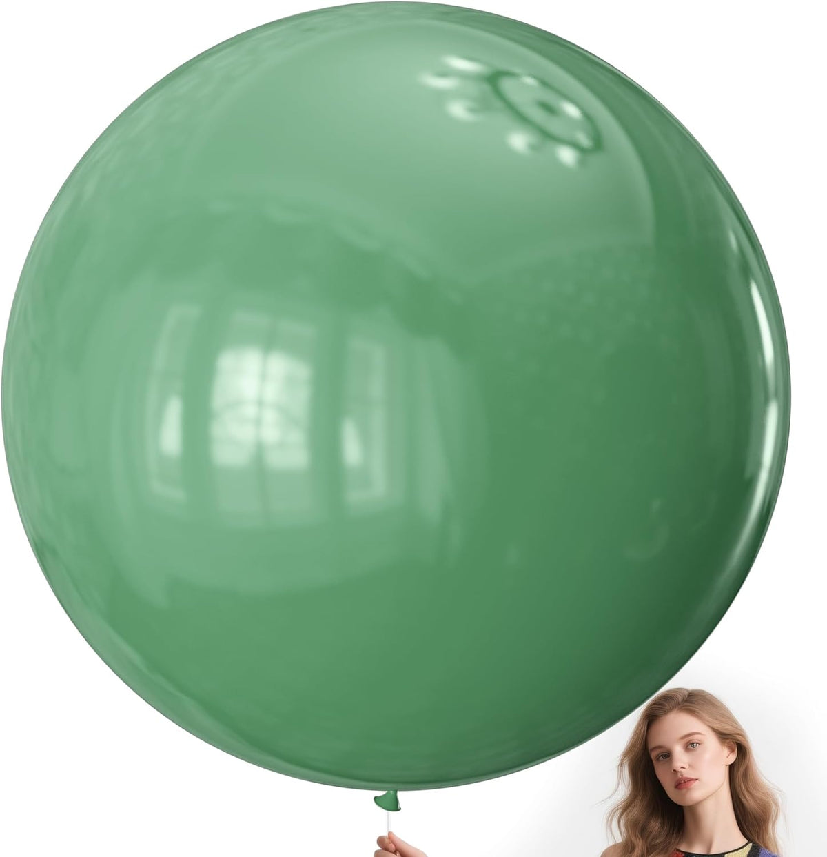 KAWKALSH Sage Green Balloons 9pcs 36 Inch Extra Large Big Jumbo Giant Matte Kelly Green Latex
