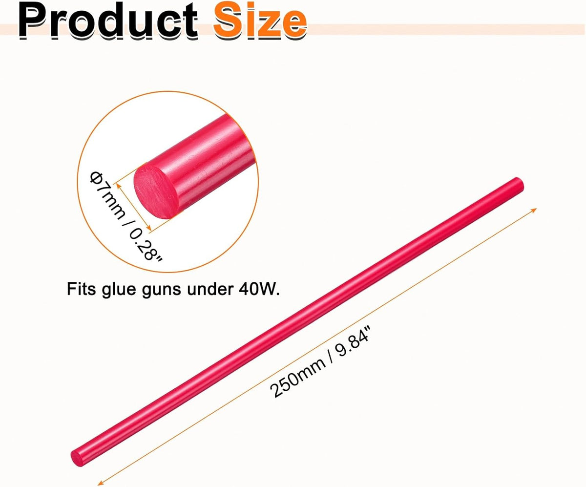 HARFINGTON 10pcs Hot Glue Sticks 0.28" Dia x 9.84" Long EVA Mini Hot Melt Adhesive Glue Stick for