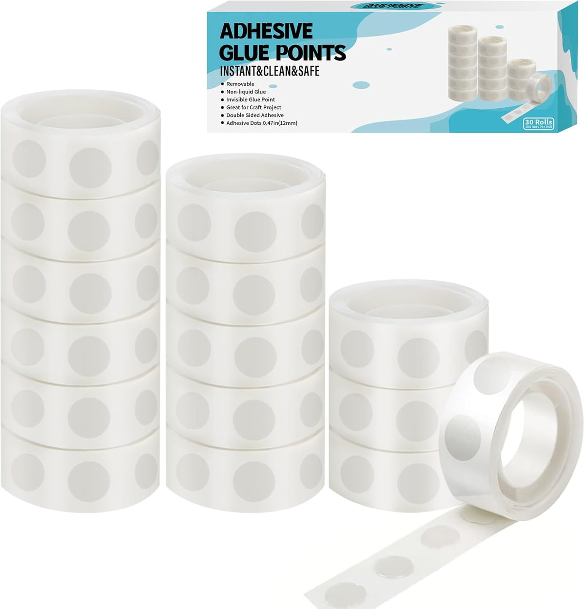 3000pcs Glue Point Clear Balloon Glue Removable Adhesive Dots Double Sided Dots of Glue Tape for