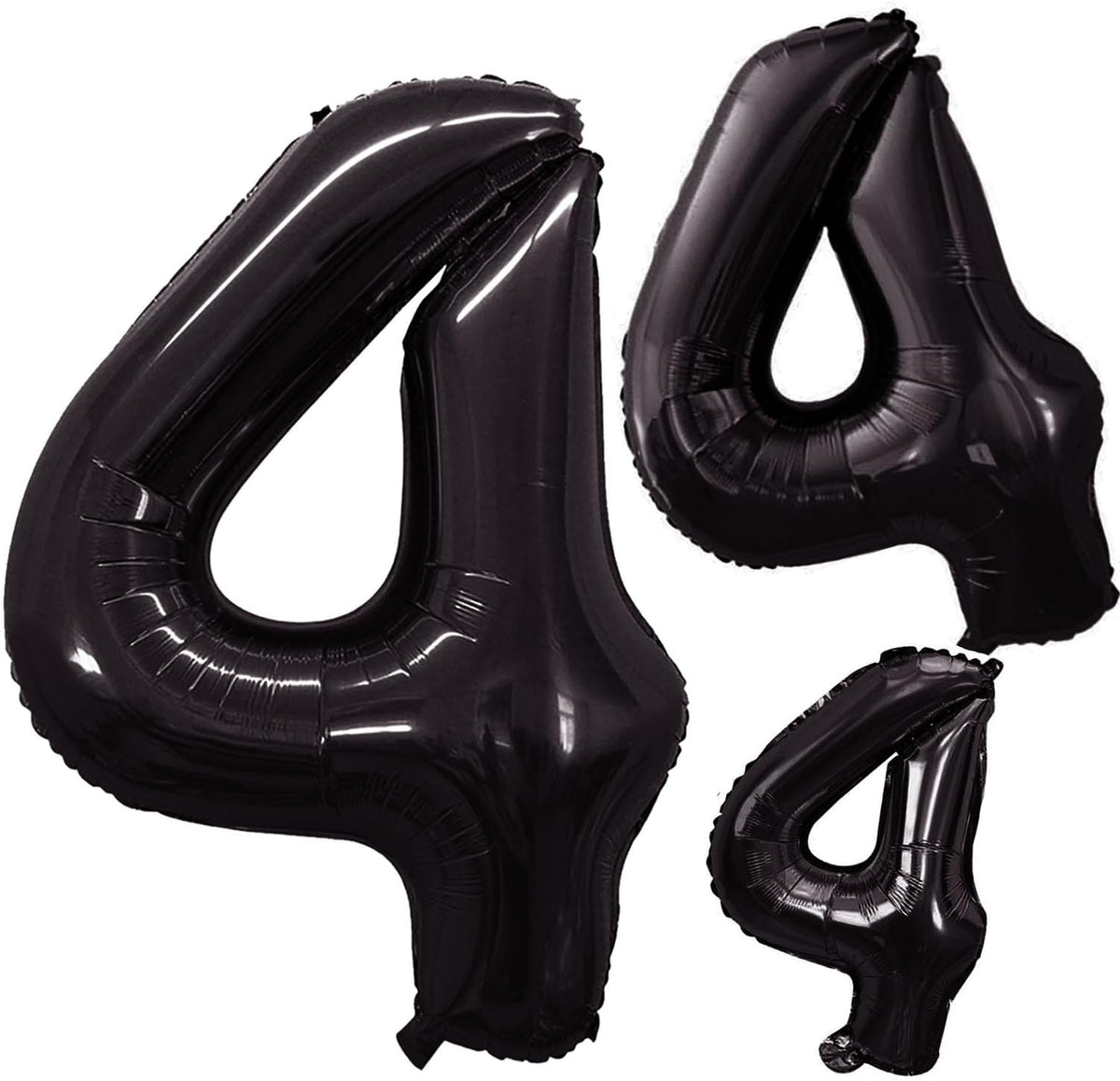 GOER Black Foil Balloons Number 4,Huge Number Balloons for 4th 14th 24th 34th 44th Birthday Party