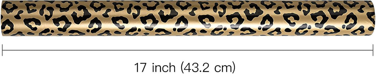 WRAPAHOLIC Reversible Leopard Wrapping Paper - Mini Roll - 17 Inch X 33 Feet - Leopard Print with