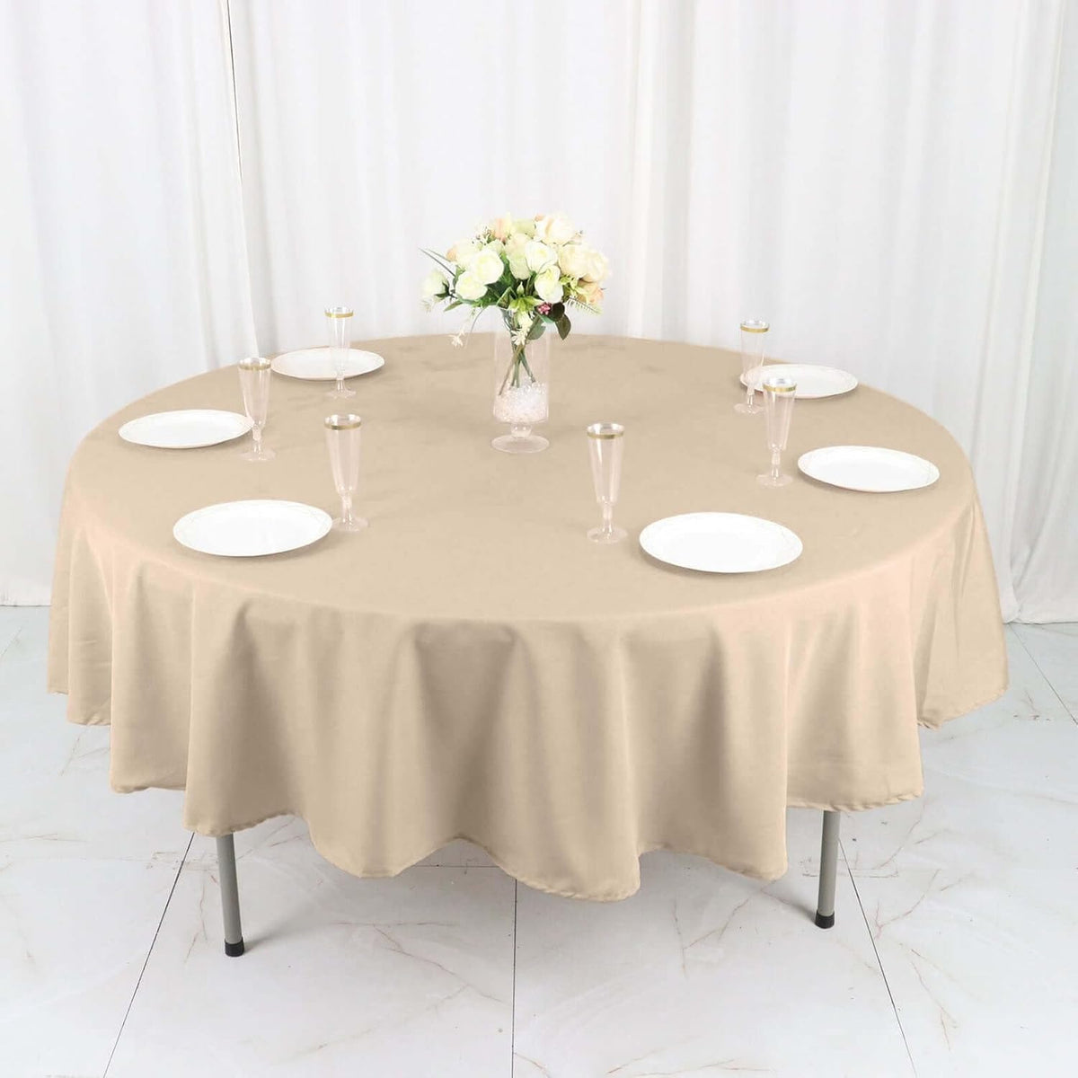 Efavormart Round Tablecloth, 90 Inch Stain & Wrinkle Resistant Washable Table Cloth, Decorative