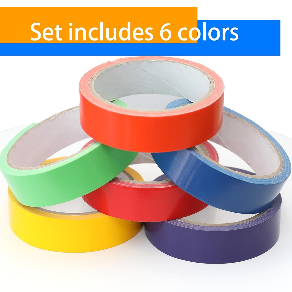 Colored Duct Tape - 1 Inch x 10 Yards per Rolls,Multi-Color Duct Tapes, Rainbow Colored Duct Tape