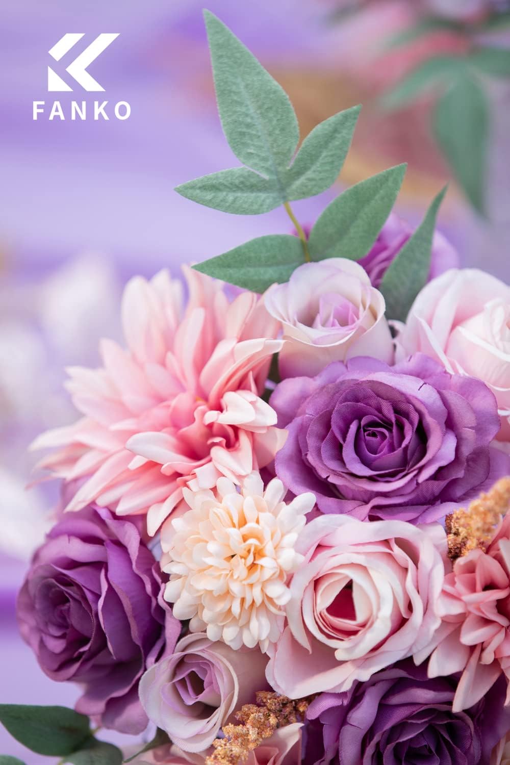 FANKO Rose Artificial Flowers Combo for DIY, Fake Purple Rose Artificial Silk Flowers with
